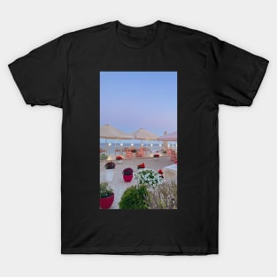 Cafe on the beach at sunset T-Shirt